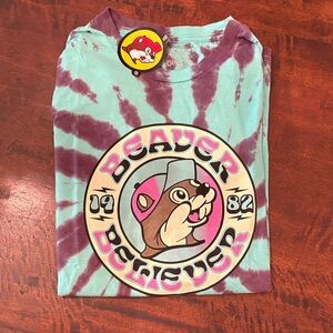 Vintage Beaver Believer Tie-Dye Short Sleeve Tee - Mint & Purple